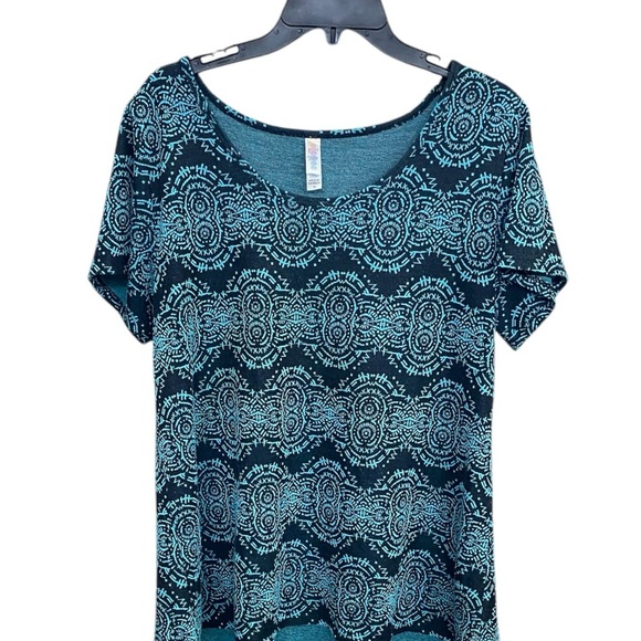 LuLaRoe Tops - LuLaRoe Turquoise Blue and Black Short Sleeve Tee